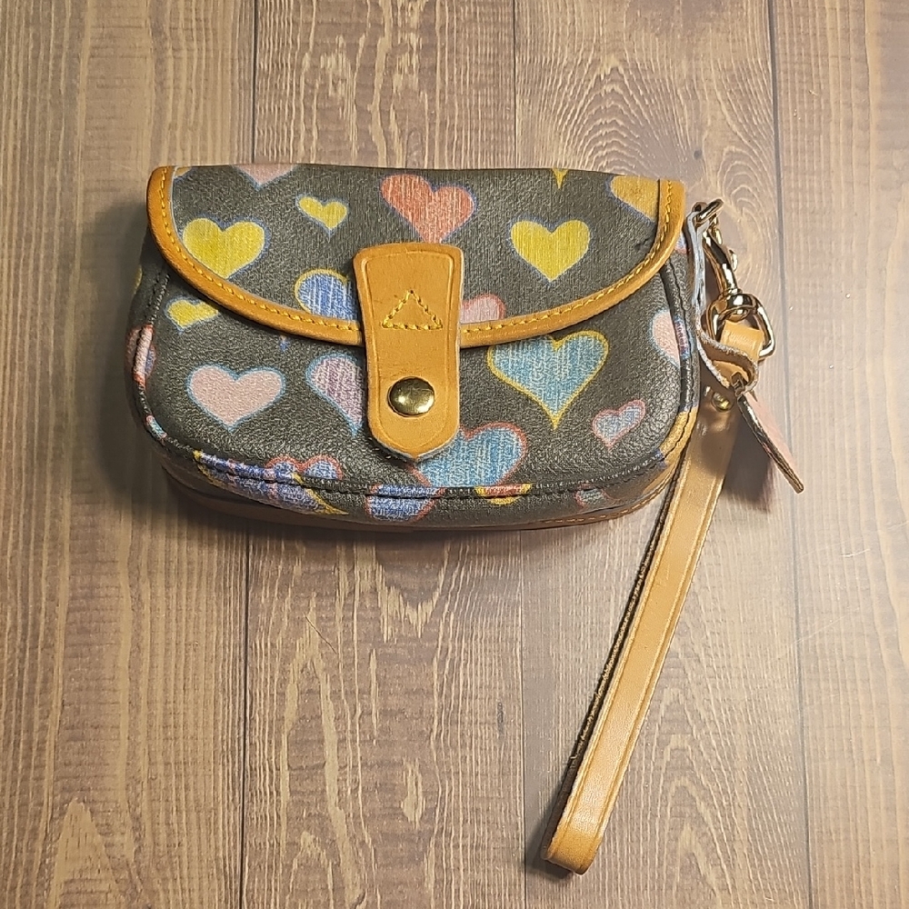 Dooney & Bourke Heart Pattern Wristlet Clutch